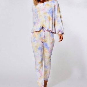 Young Fabulous & Broke Weekender tie-dye violet burst jogger